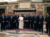 Papa Francesco con gli Azzurri